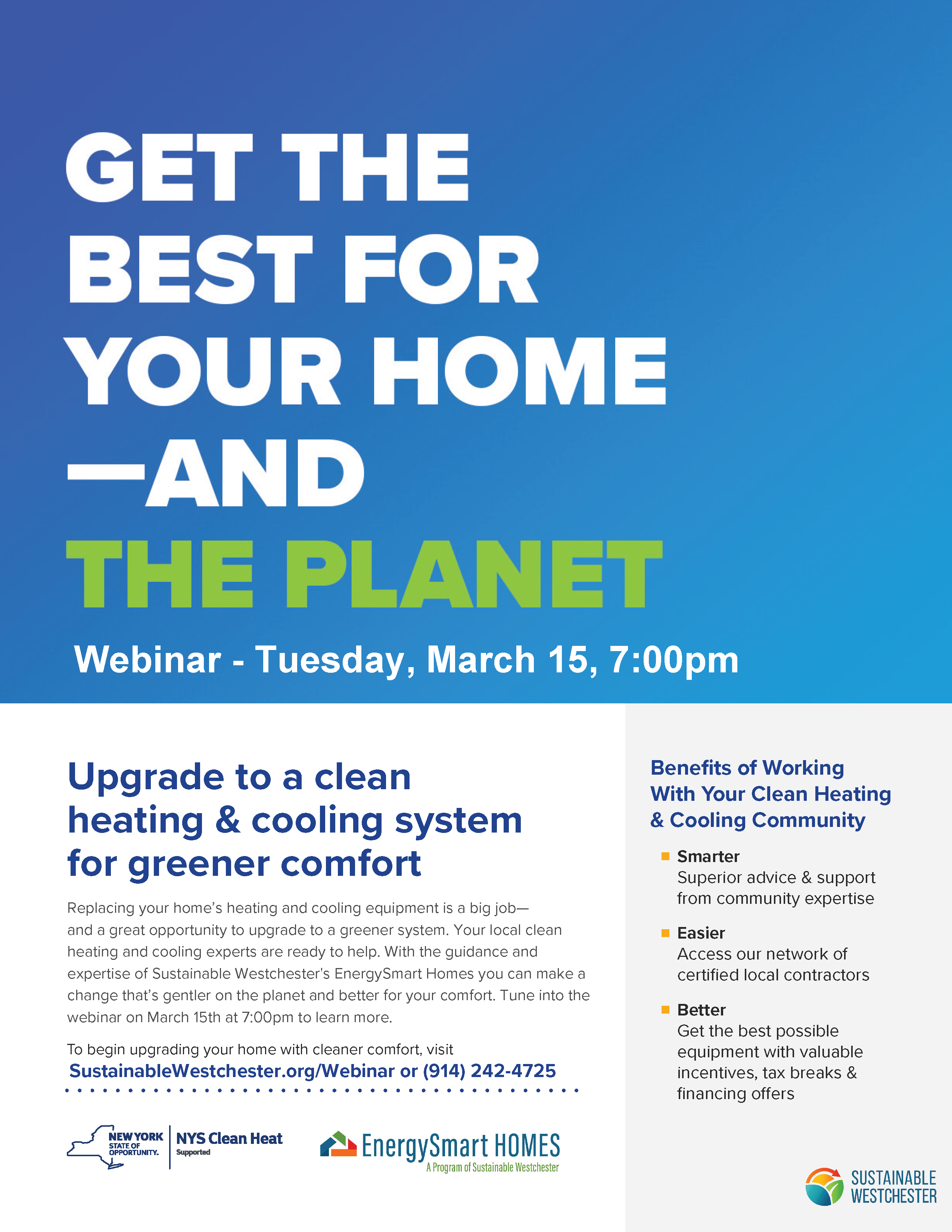 Get the Best for your Home – And the Planet. The Best for Your Home – and the Planet Webinar • March 15, 2022 • 7:00 pm