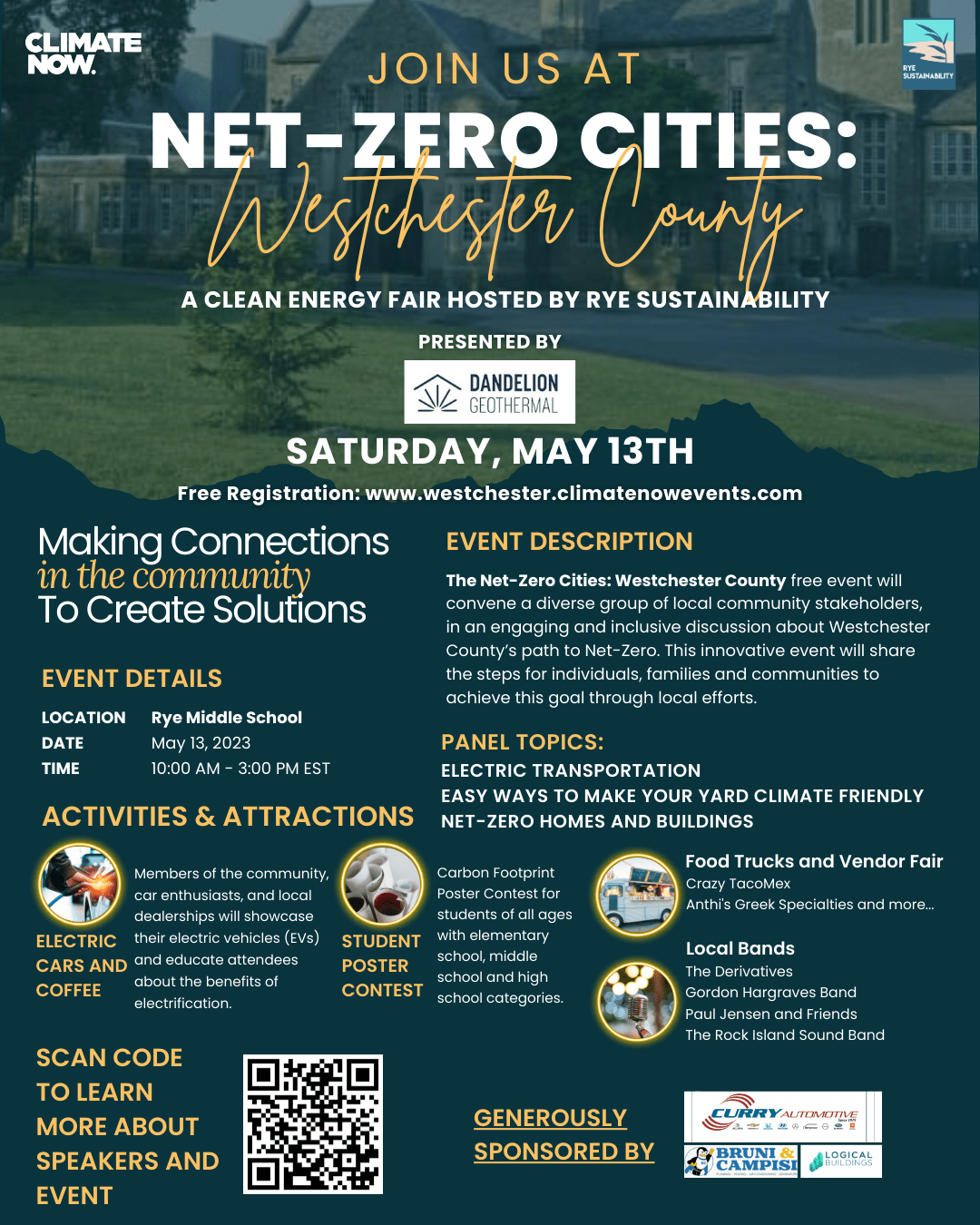 Net-Zero Cities:Westchester County. A Clean Energy Fair Hosted by Rye Sustainability & Produced by Climate Now