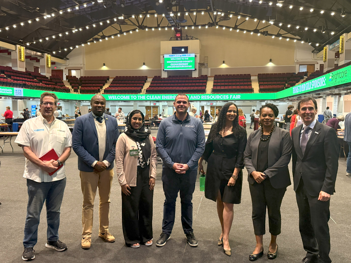 Sustainable Westchester representatives at the Clean Energy Job Fair.