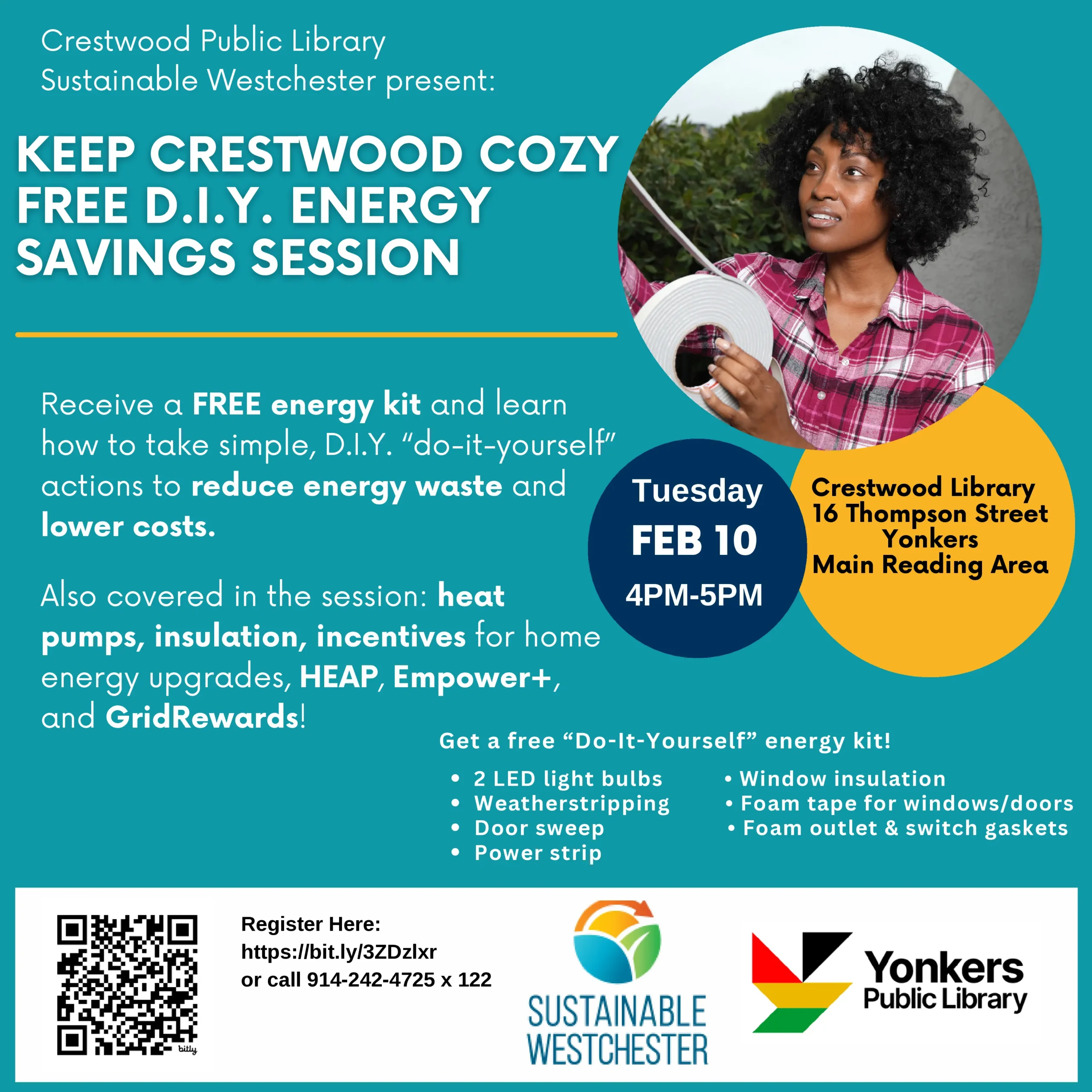 Keep Crestwood Cozy – D.I.Y Energy Savings Program at Crestwood Library in Yonkers